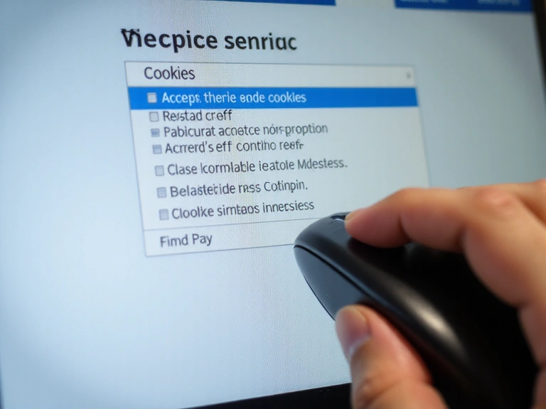 A person managing cookie settings on a computer screen