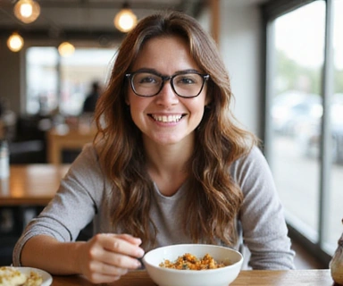Portrait of Emily R., who found relief from digestive issues.