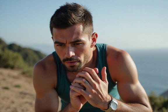 Rio before NutriLife program, looking fatigued after a run.